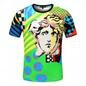 versace t-shirt slim en pur coton imprime medusa head